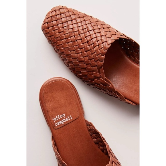 New Jeffrey Campbell Interweave Kitten Heel Woven Mule Sandal Shoes Brown 10 - Picture 4 of 15